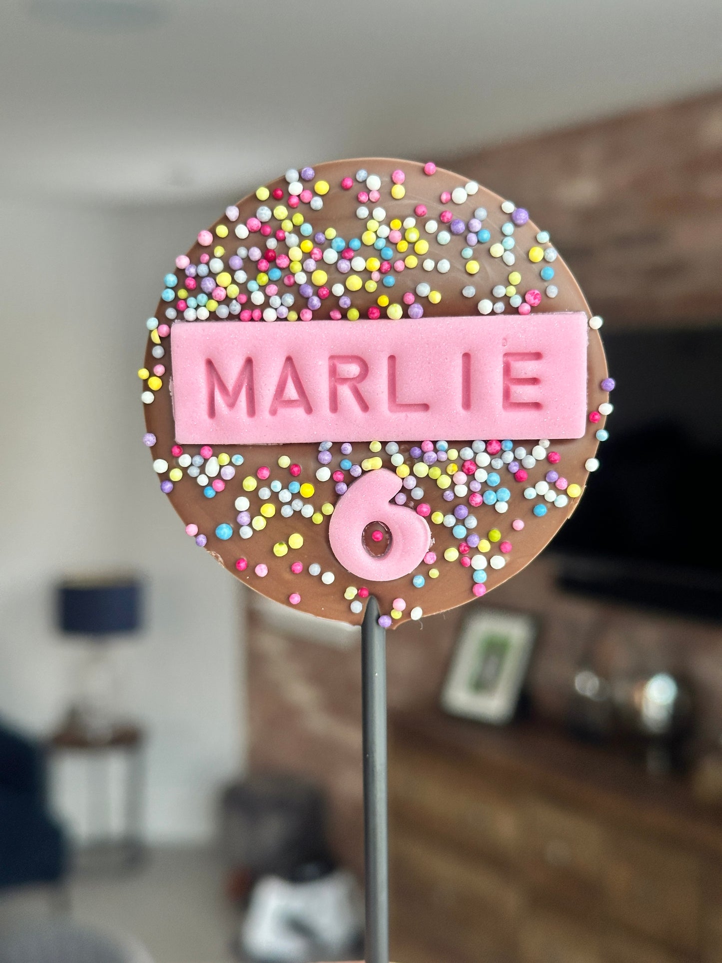 Name and Age Round Lollipop