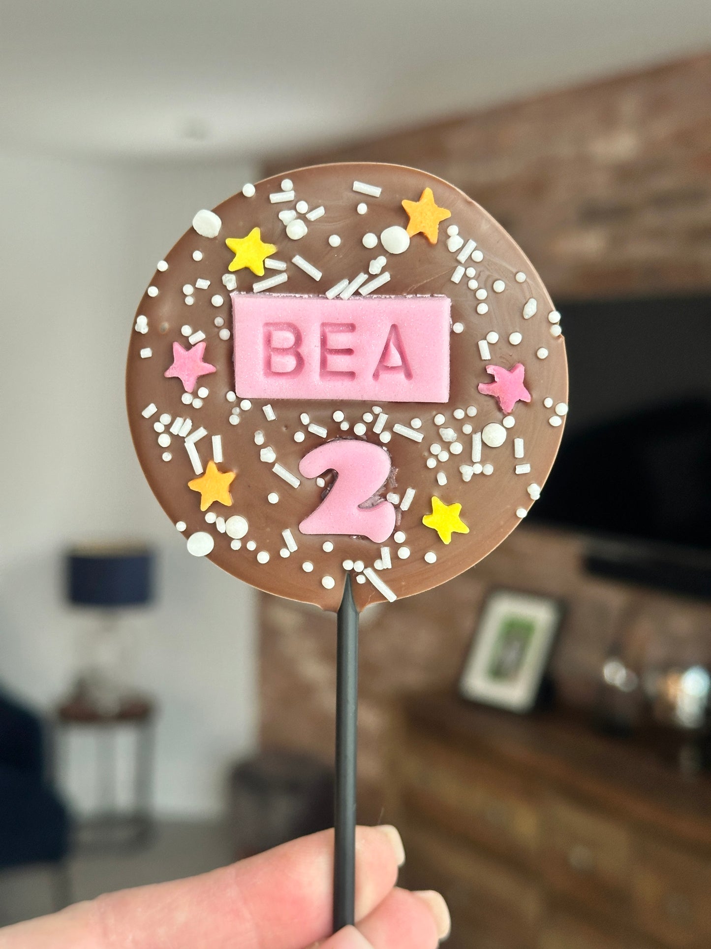 Name and Age Round Lollipop