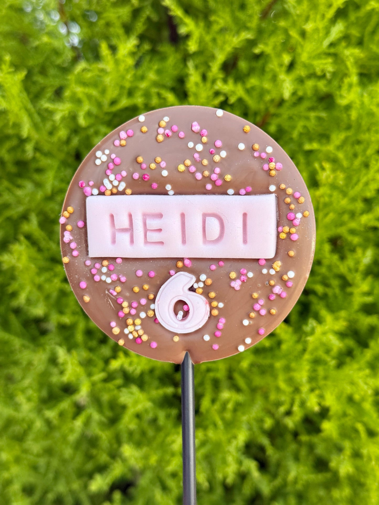 Name and Age Round Lollipop