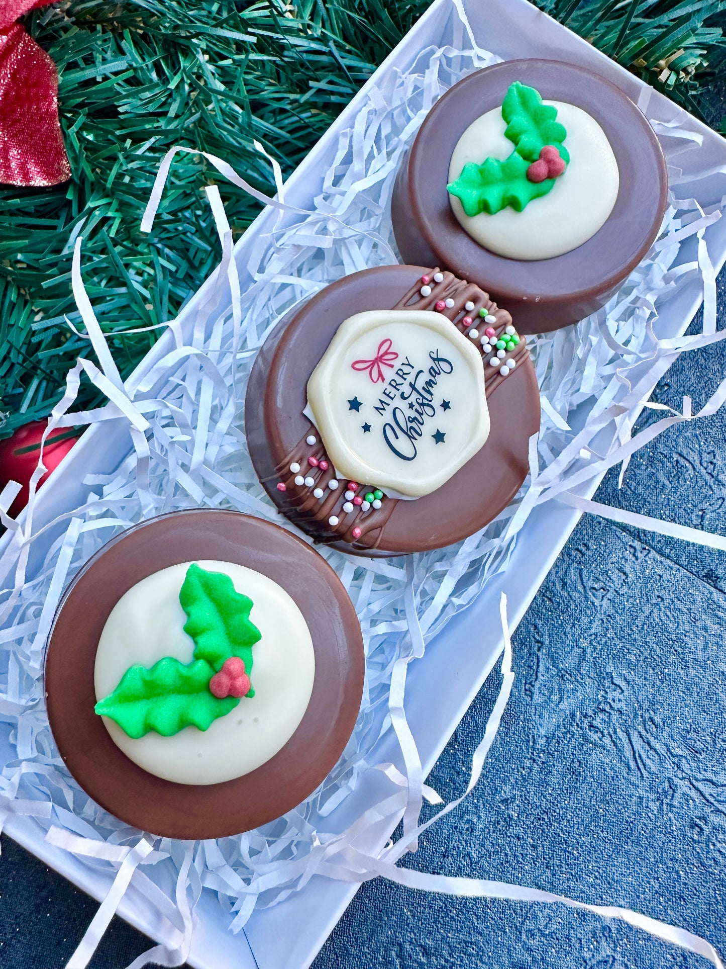 Christmas Chocolate Covered Biscuit Gift Box