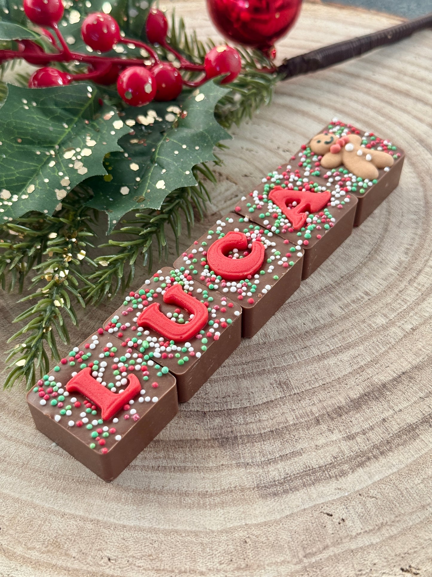 *New* Christmas Personalised Square Letter Chocolates