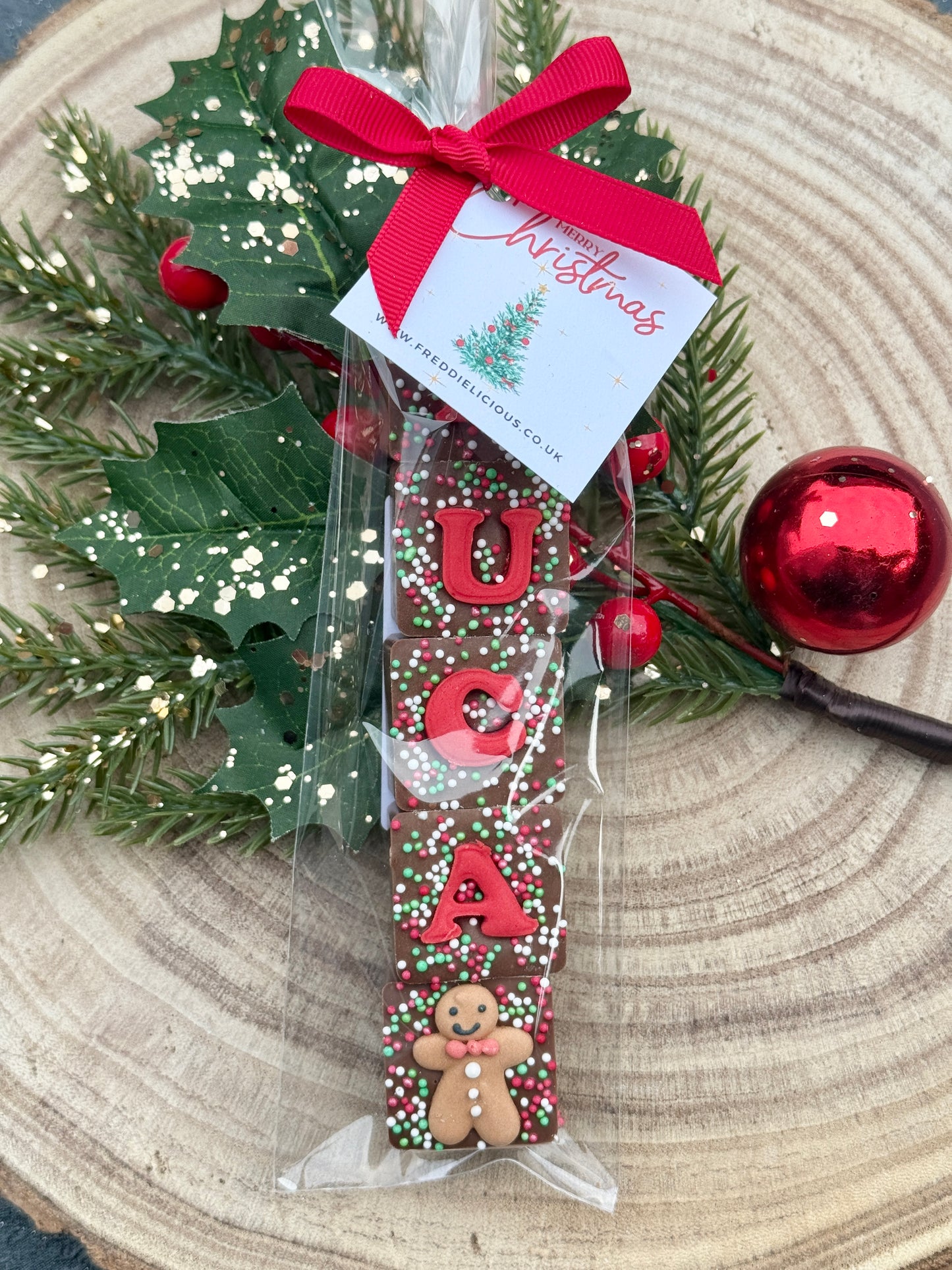 *New* Christmas Personalised Square Letter Chocolates