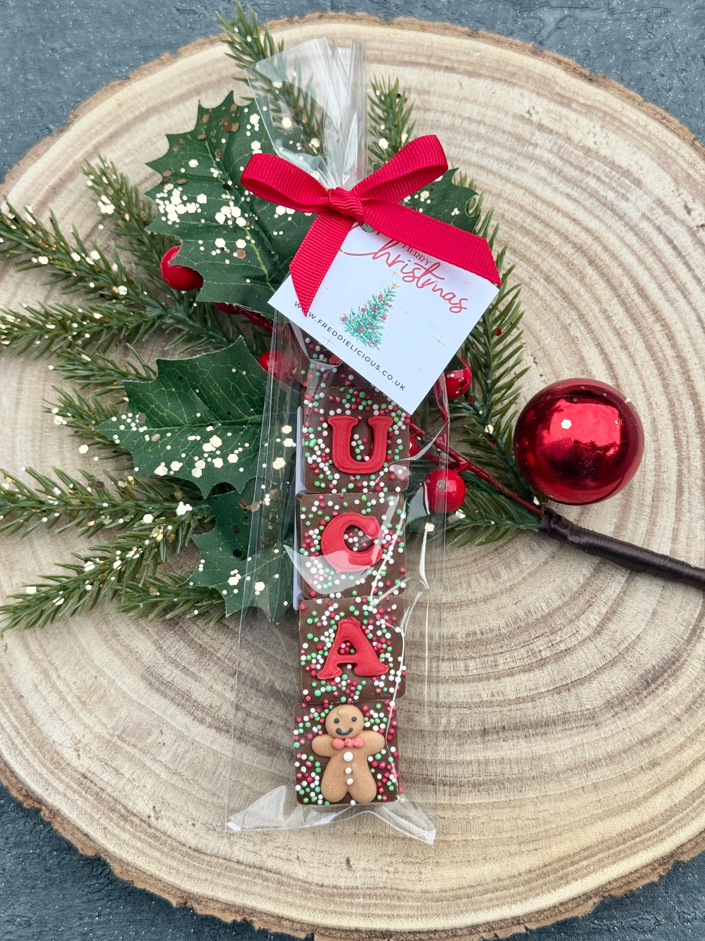 *New* Christmas Personalised Square Letter Chocolates