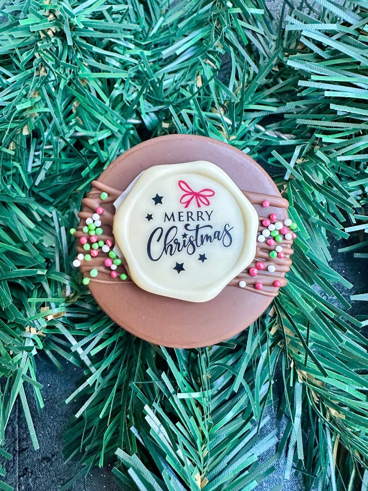 Merry Christmas Chocolate Covered Biscuits