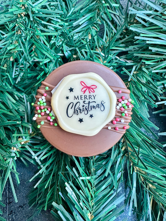 Merry Christmas Chocolate Covered Biscuits