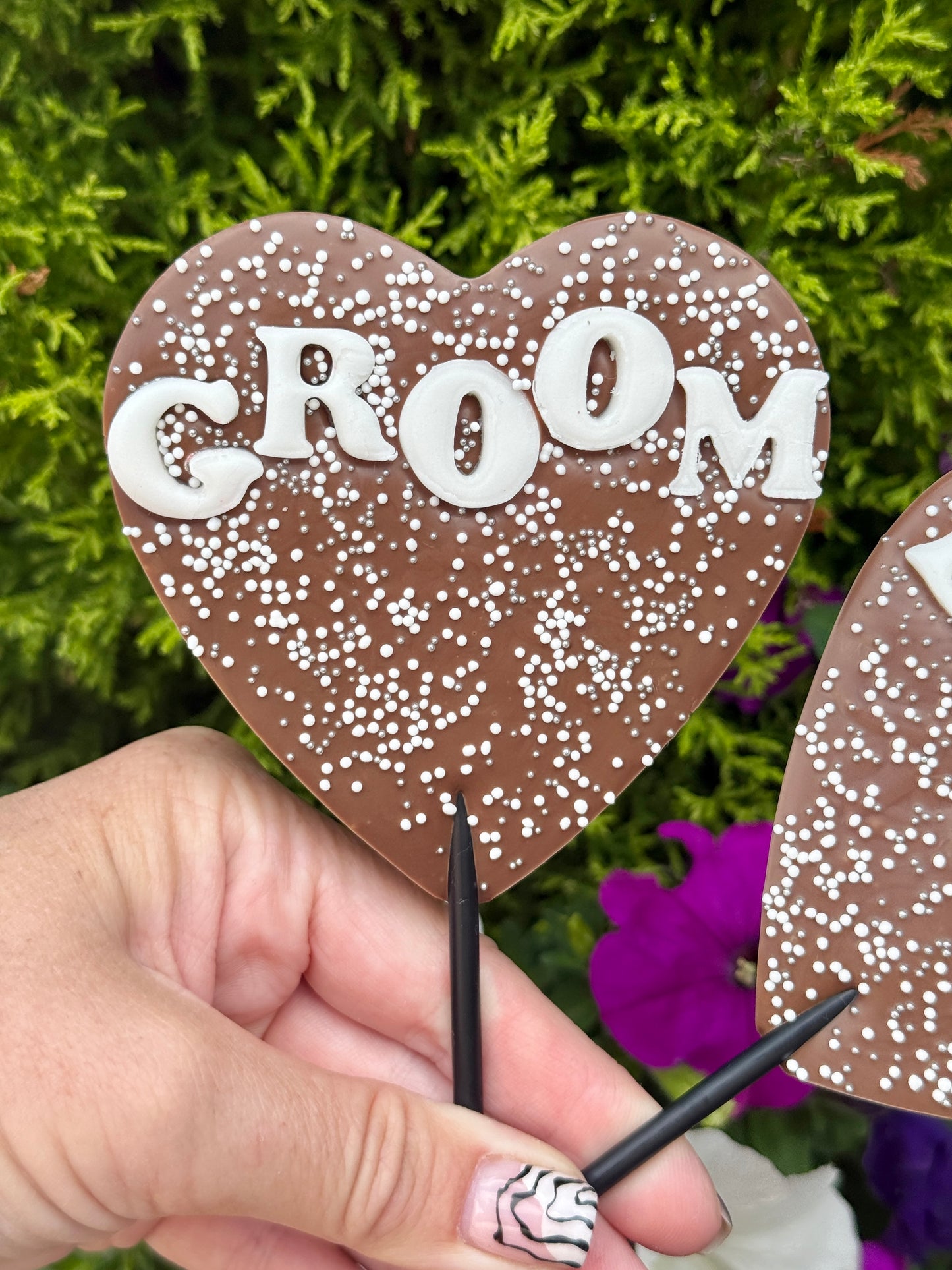 Large Bride & Groom Heart Lollipop