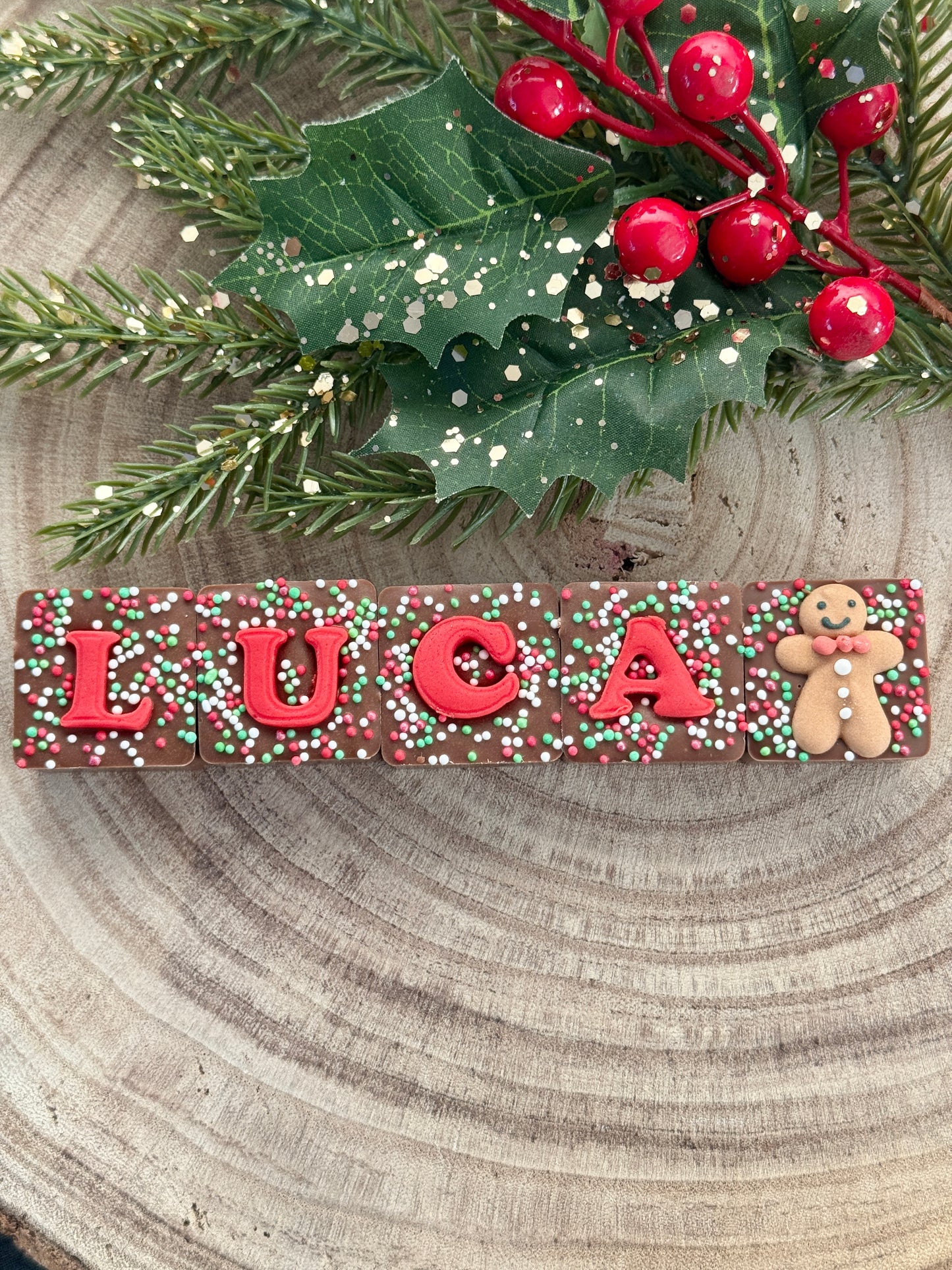 *New* Christmas Personalised Square Letter Chocolates