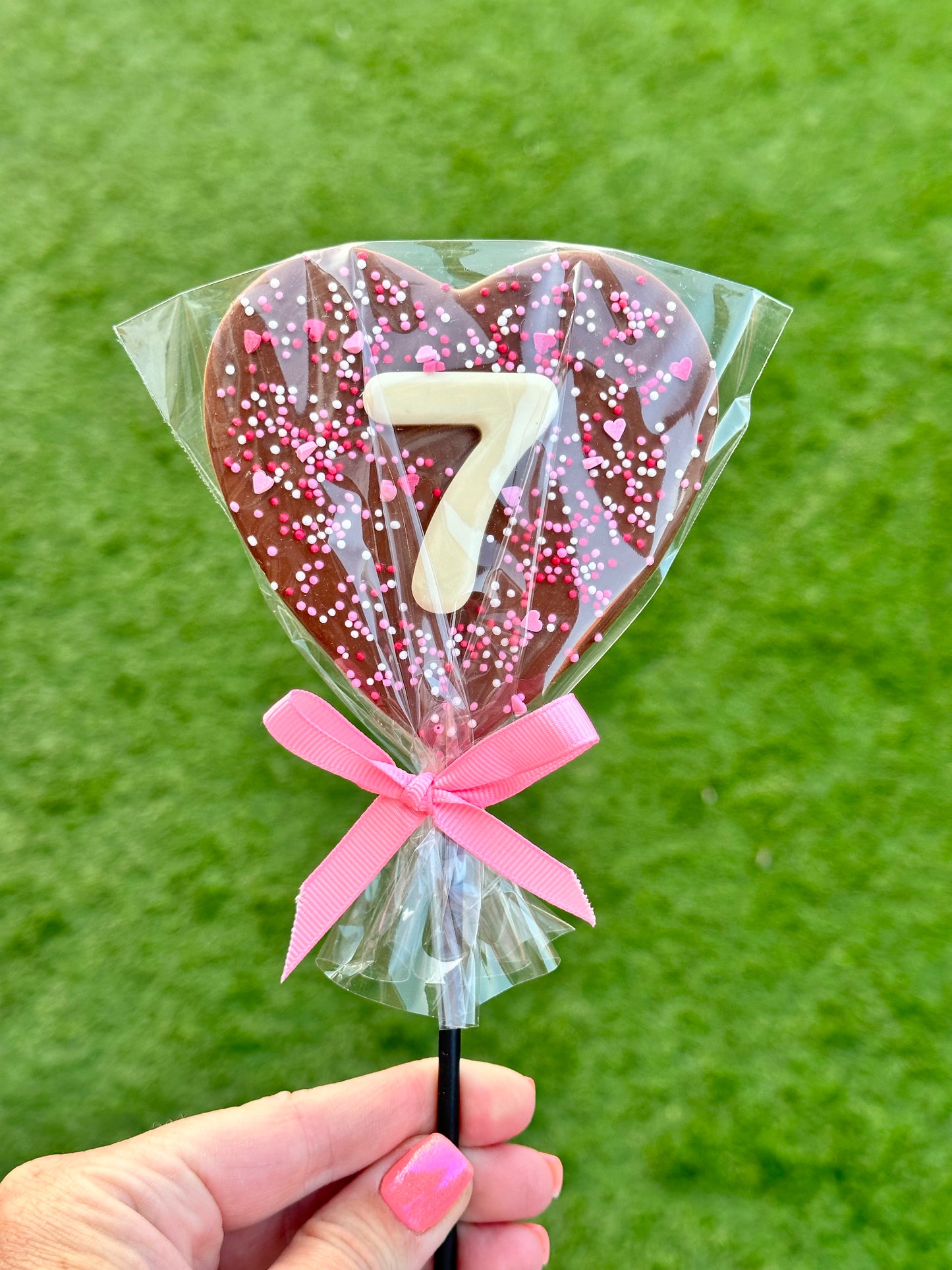 Large Heart Number Lollipop