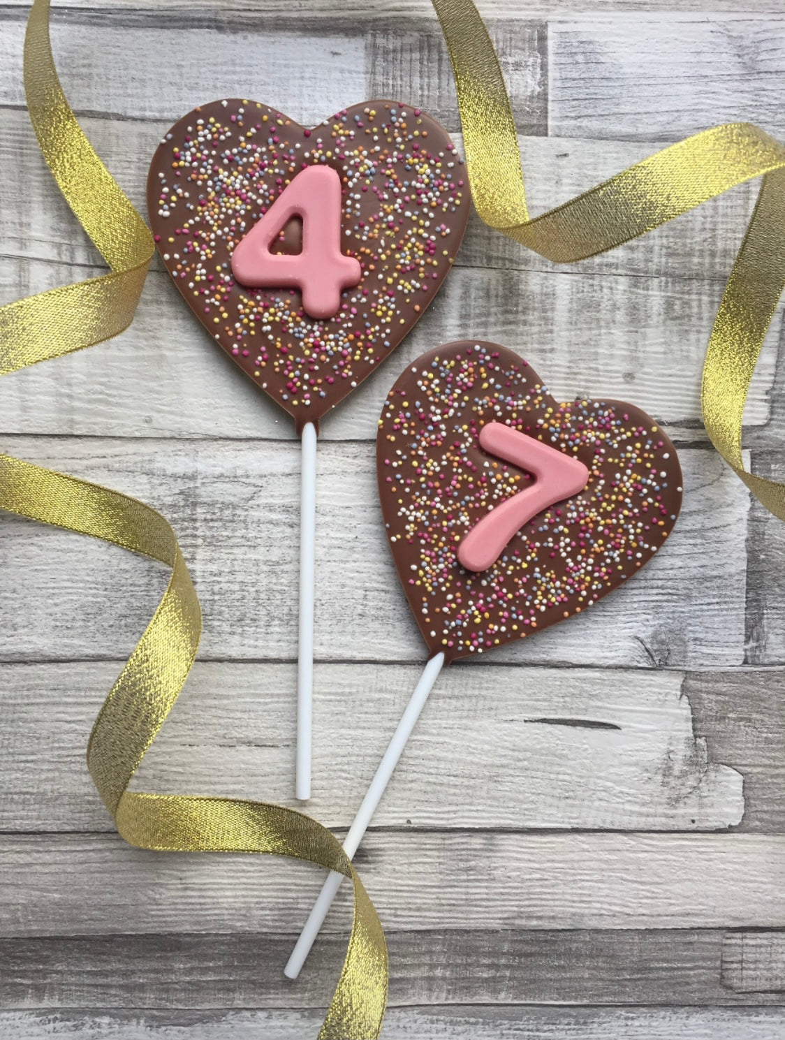 Large Heart Number Lollipop