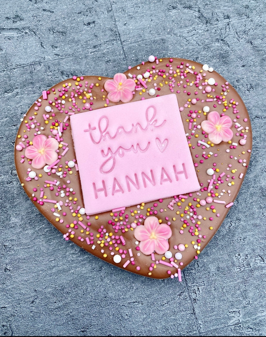 Thank You Personalised Heart Bar