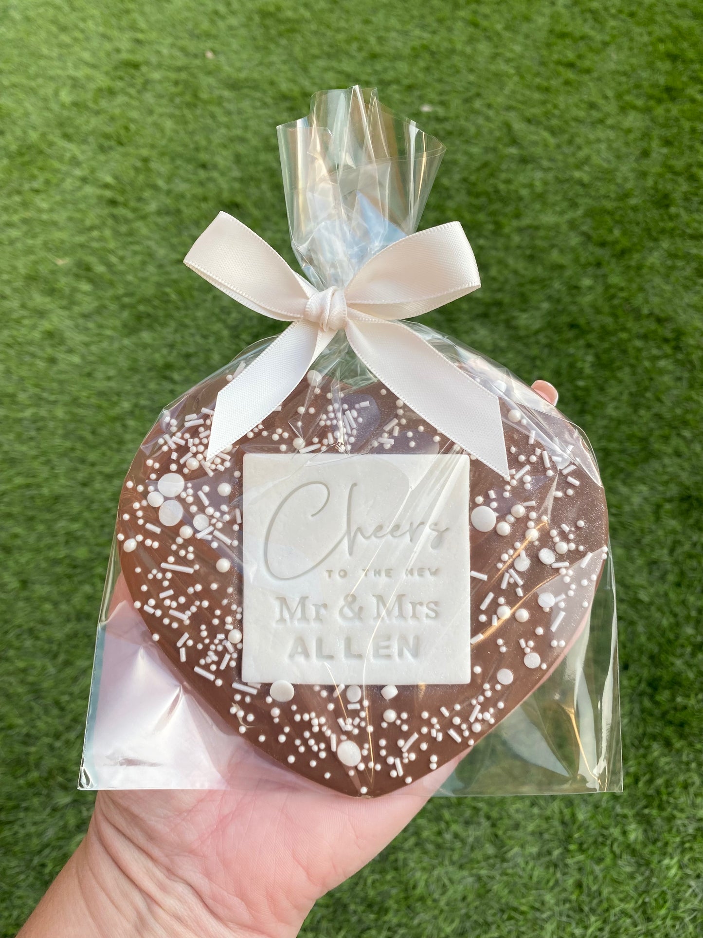 Cheers To The New Mr & Mrs Personalised Heart Bar