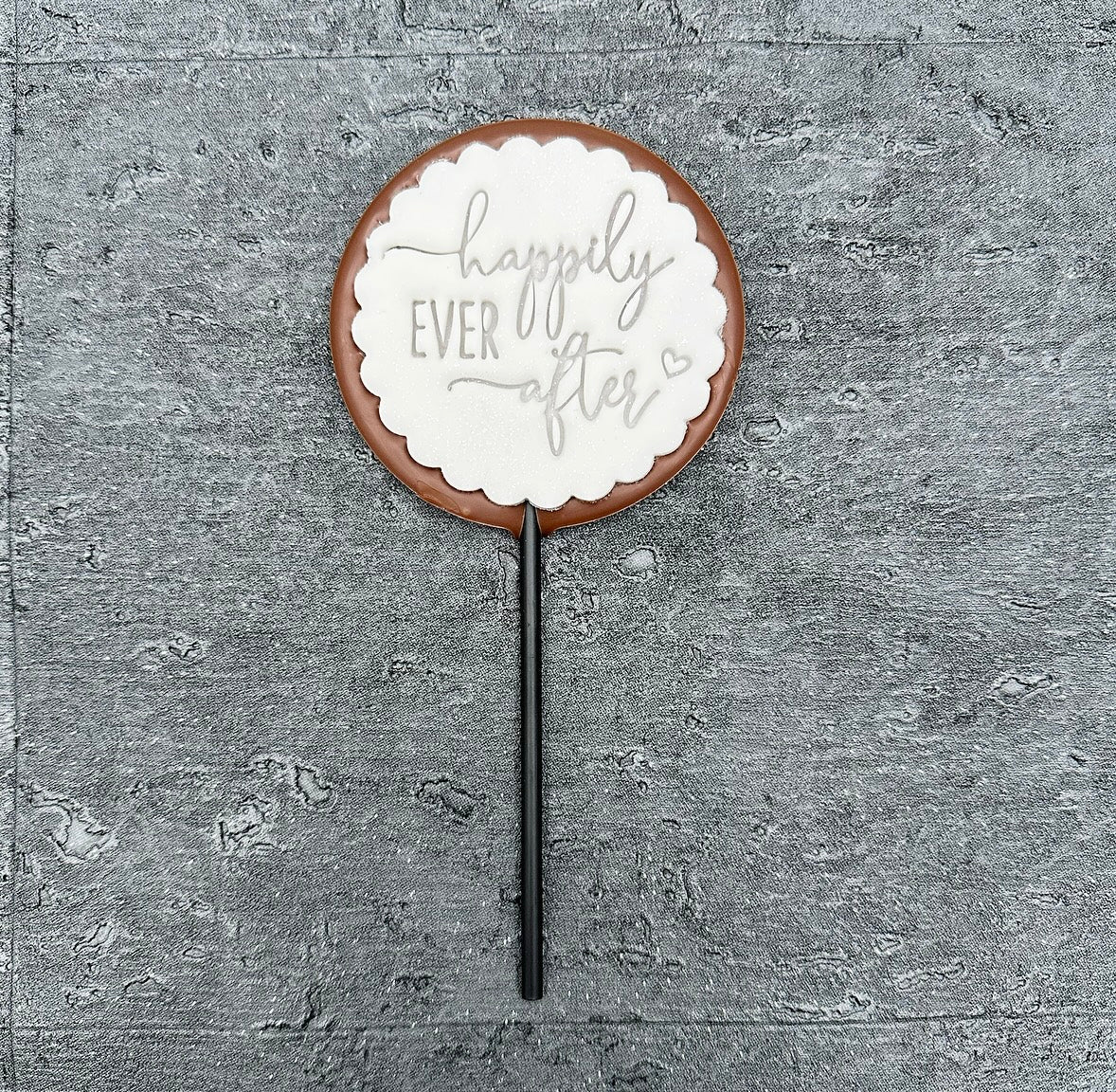 Small Happily Ever After Fondant Topper Lollipop