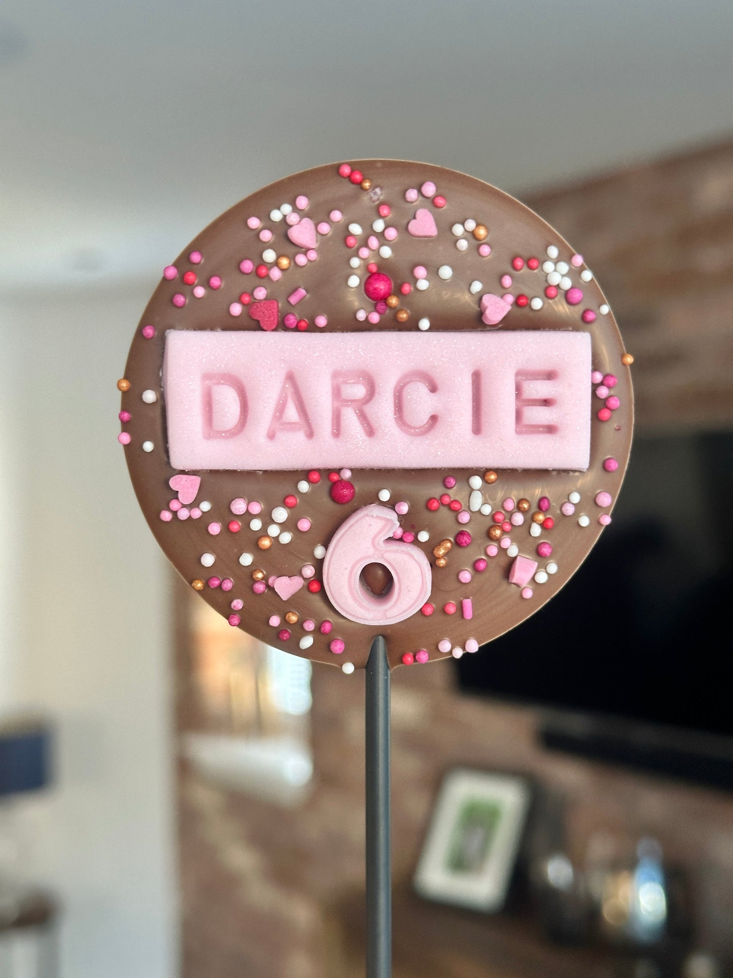 Name and Age Round Lollipop