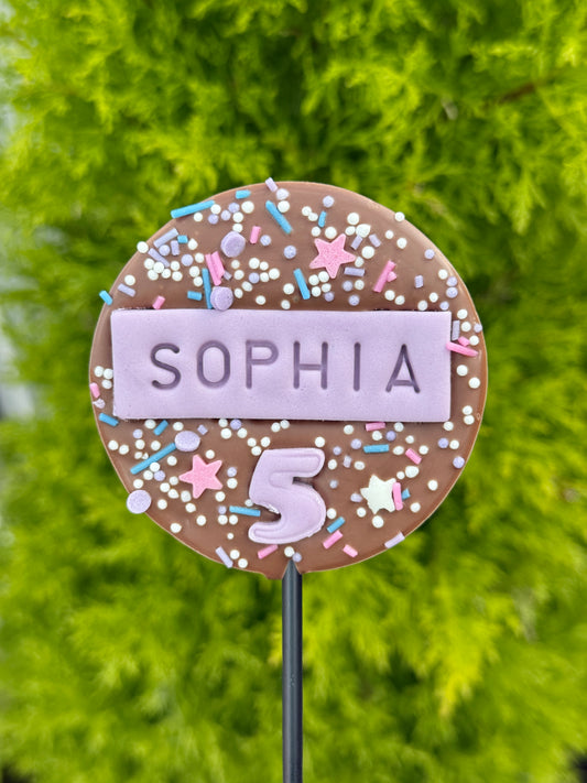 Name and Age Round Lollipop