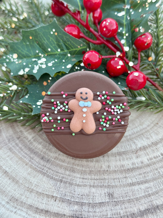 Gingerbread Man Chocolate Covered Biscuit
