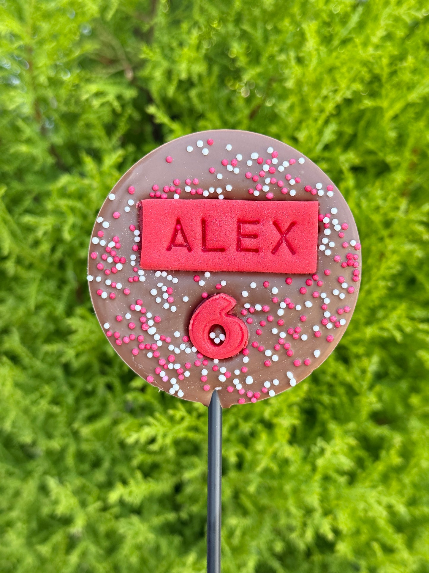 Name and Age Round Lollipop