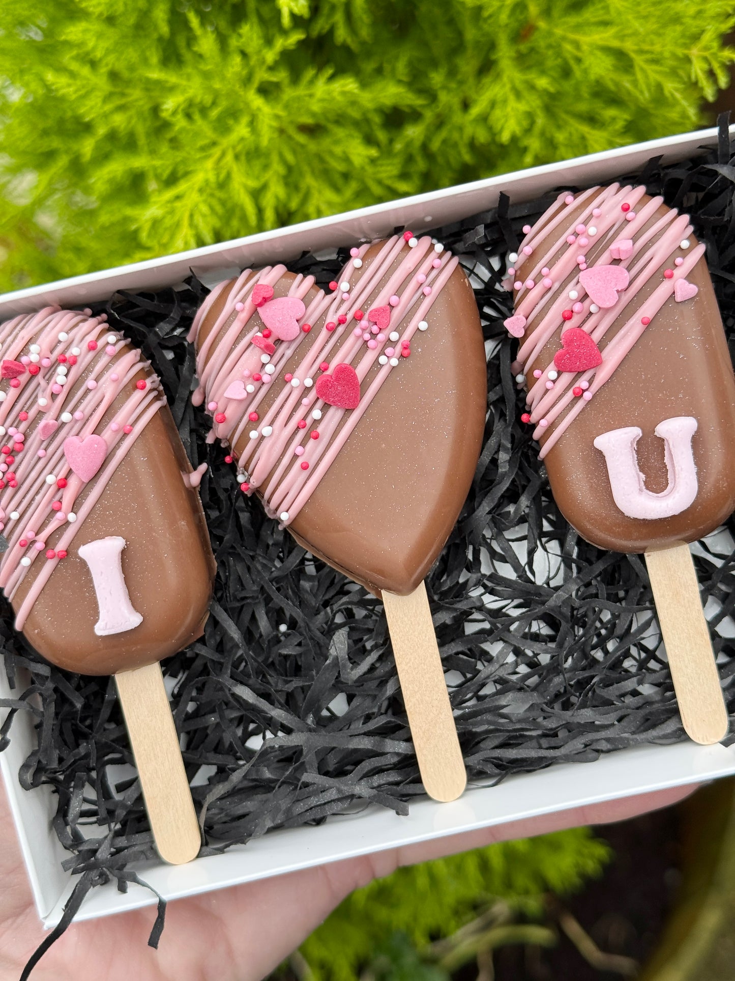 Valentine’s I Love You Chocolate Brownie Pops