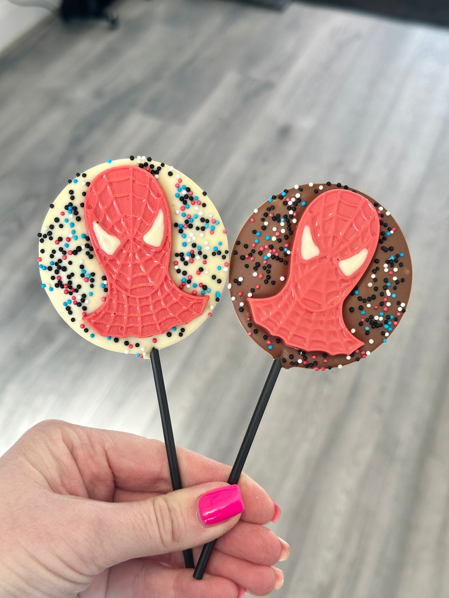 Round Spider-Man Lollipop