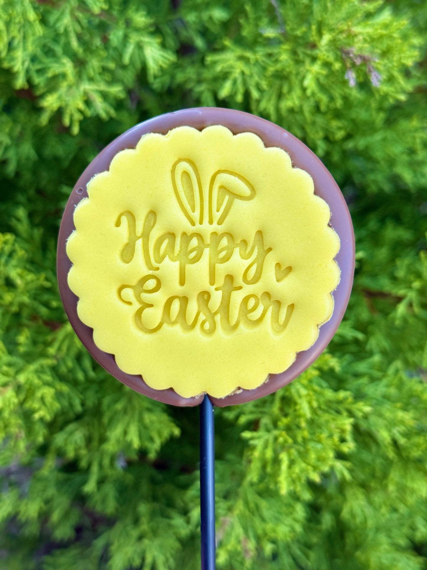 Round Happy Easter Fondant Lollipop