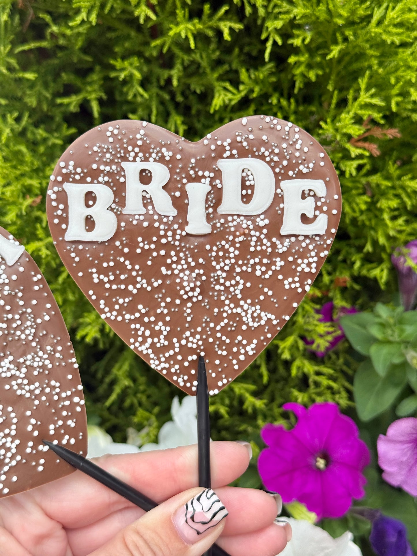 Large Bride & Groom Heart Lollipop