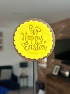 Round Happy Easter Fondant Lollipop