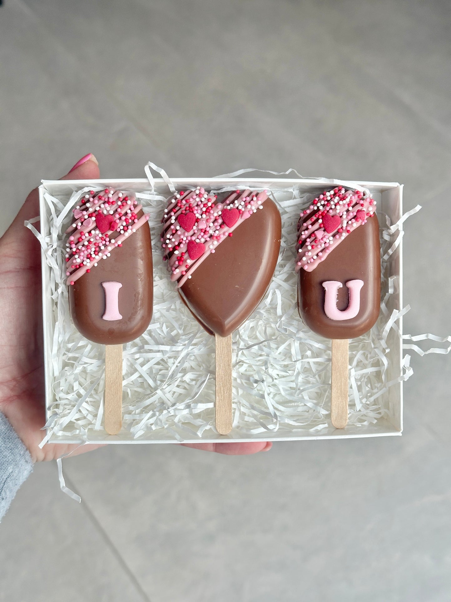 Valentine’s I Love You Chocolate Brownie Pops