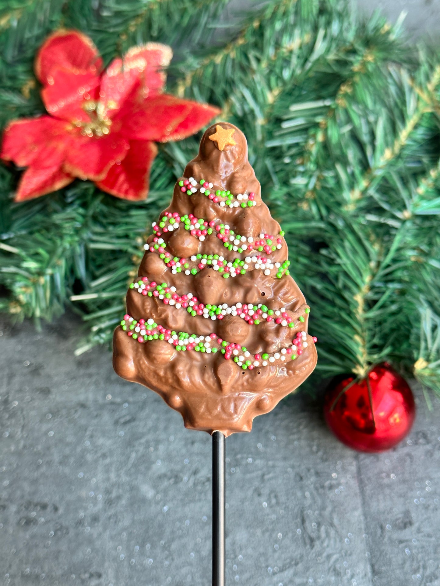 Sprinkle Tinsel Christmas Tree Lollipop