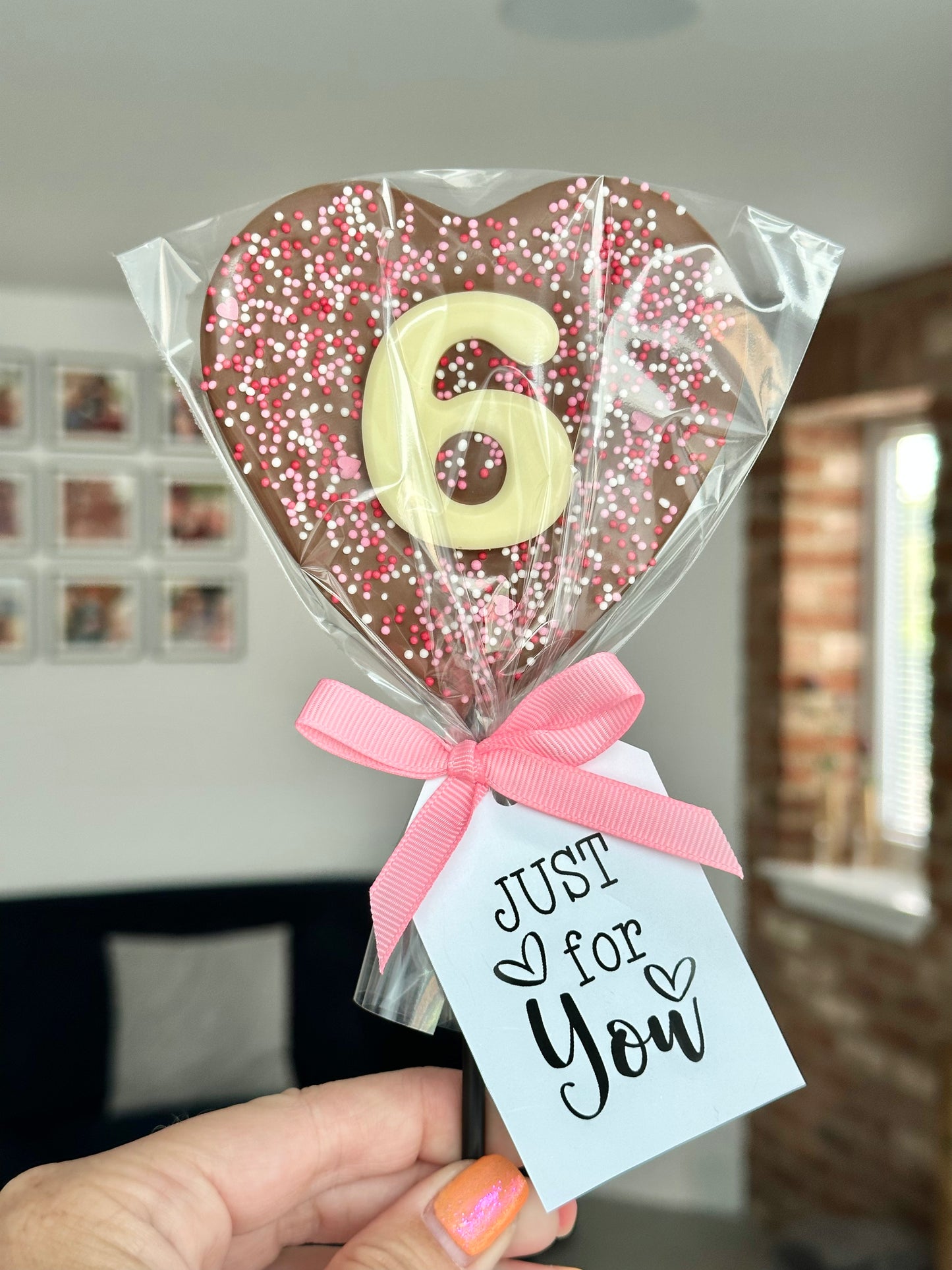Large Heart Number Lollipop