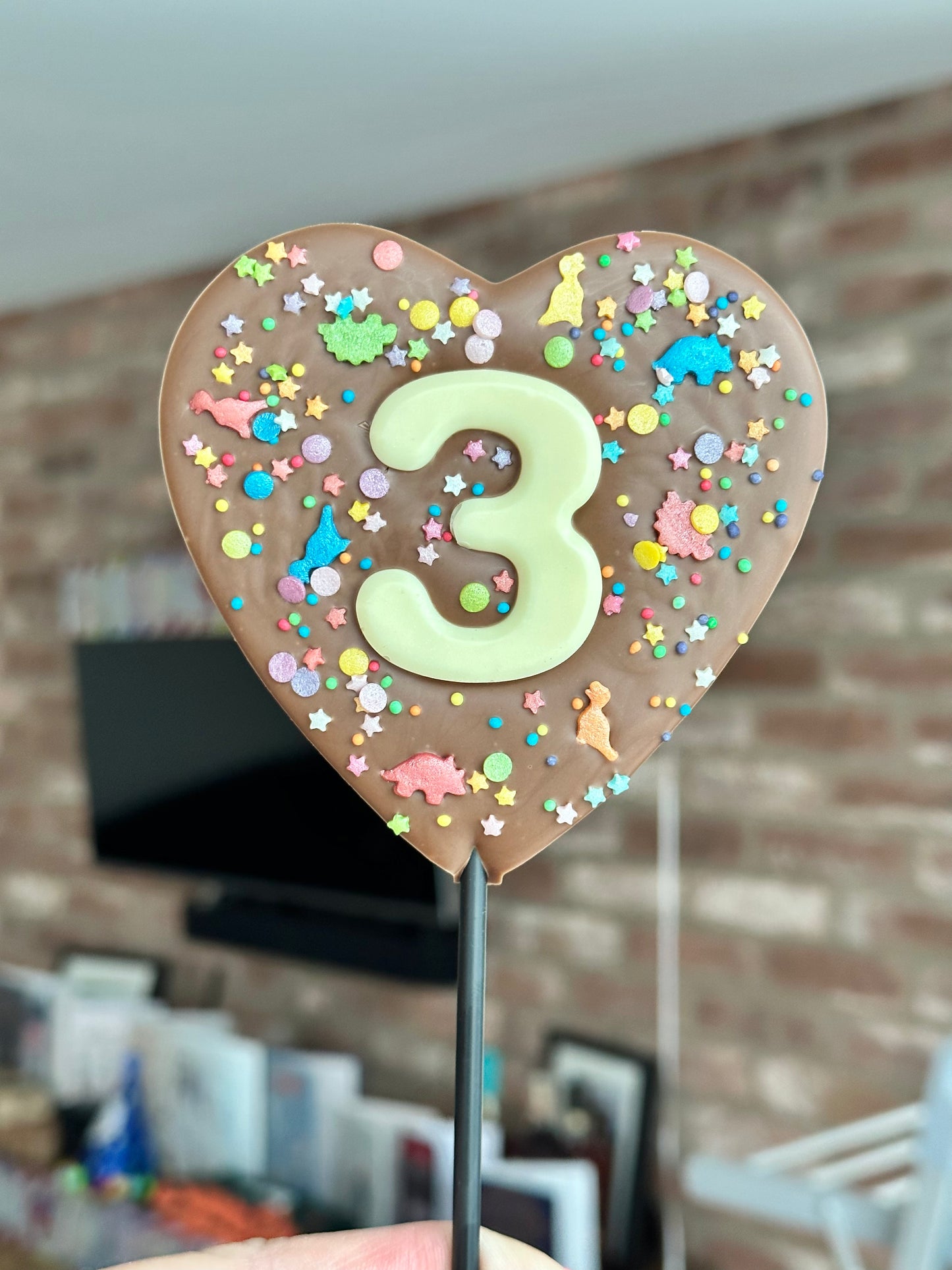 Large Heart Number Lollipop