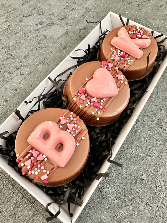 Valentine’s Initial Box of Chocolate Covered Biscuits