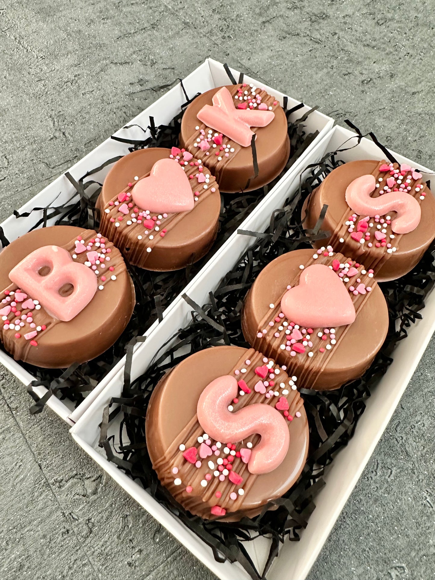 Valentine’s Initial Box of Chocolate Covered Biscuits
