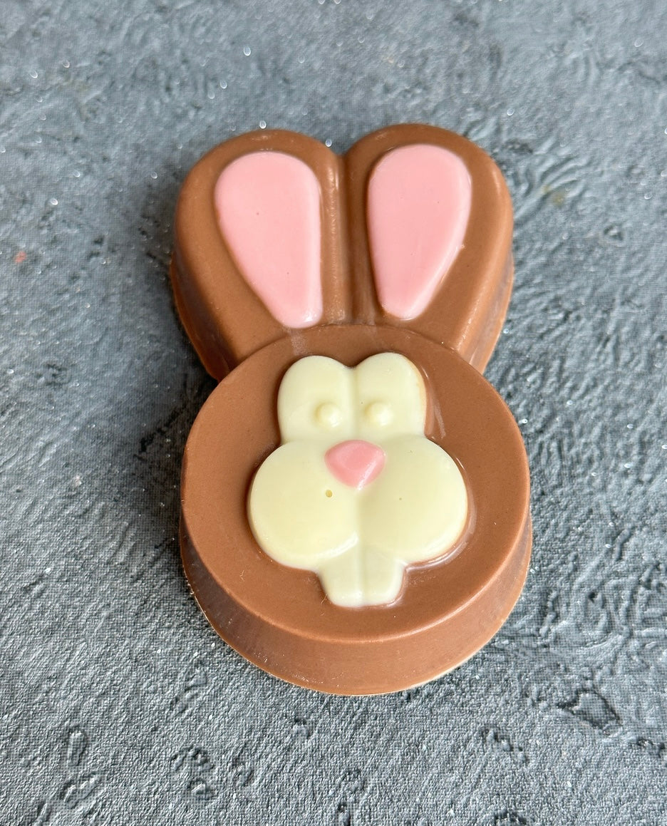 Easter Bunny Face Chocolate Covered Biscuits