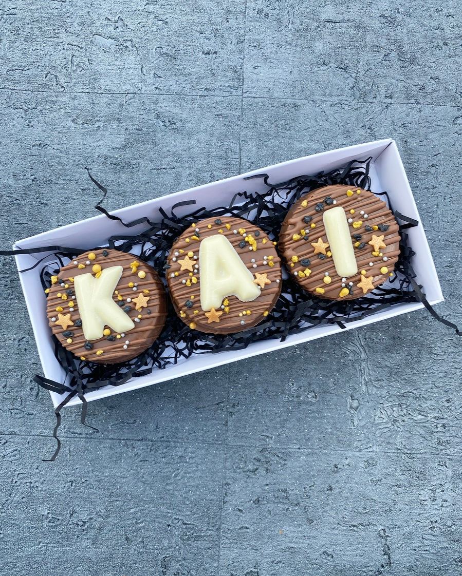 Personalised Name Chocolate Covered Biscuits Gift Box