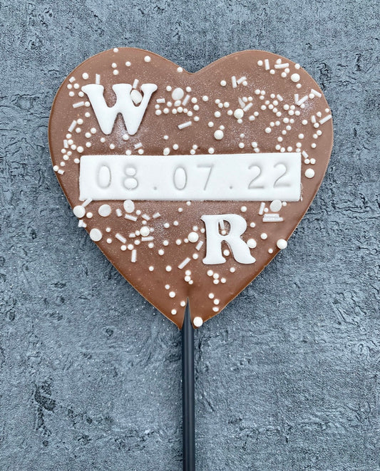 Wedding Day Initial Heart Lollipop