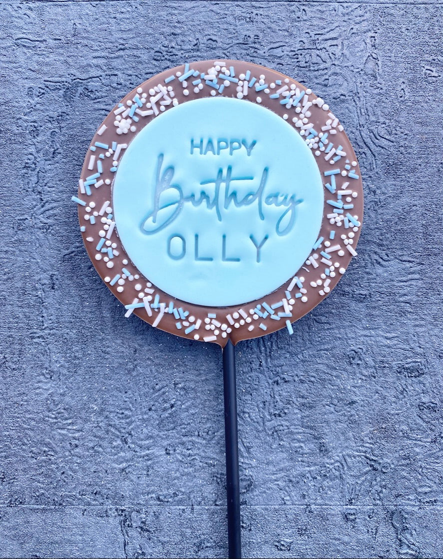 Large Personalised Happy Birthday Lollipop