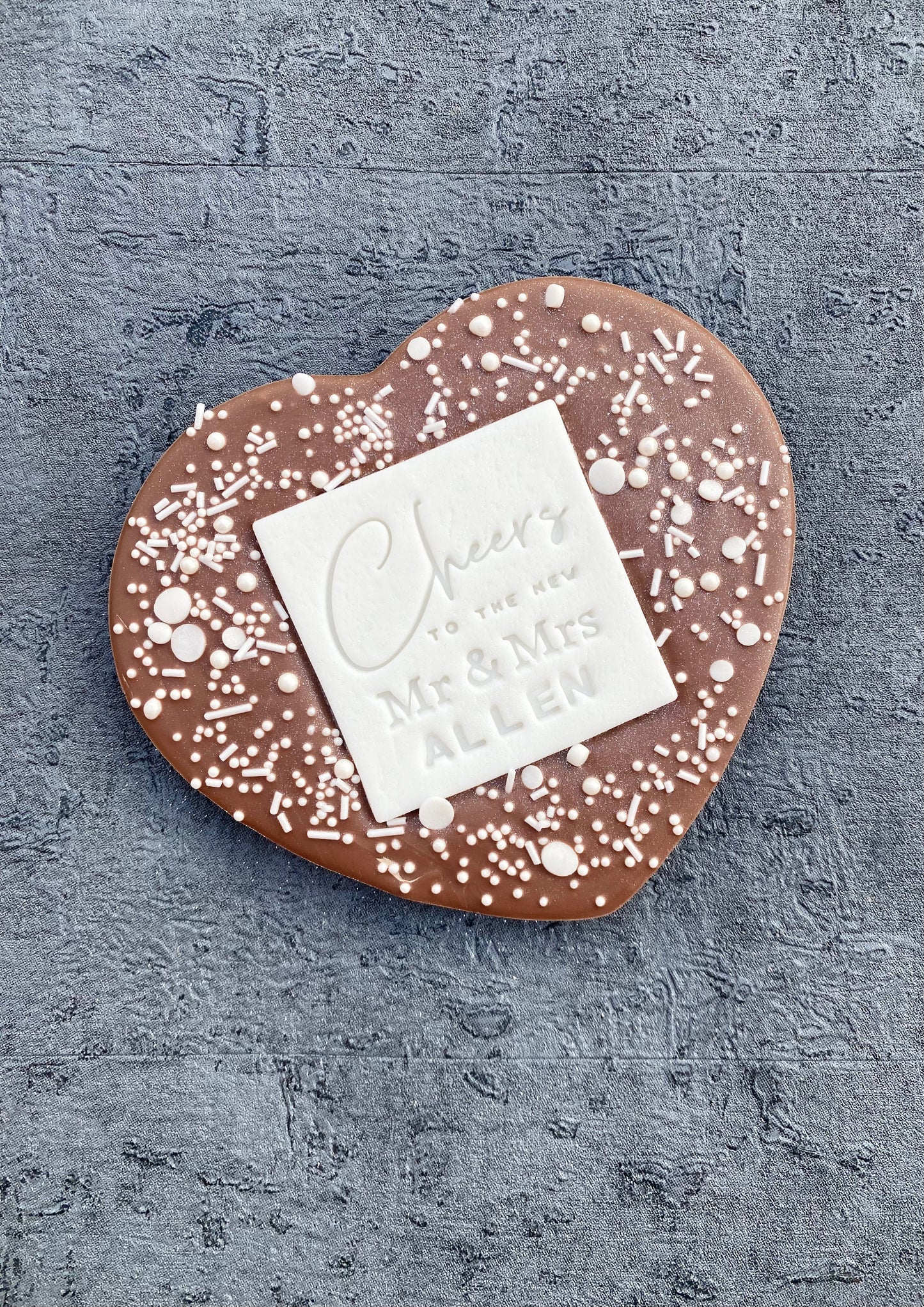 Cheers To The New Mr & Mrs Personalised Heart Bar