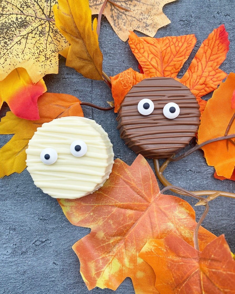 Halloween Mummy Chocolate Covered Biscuits