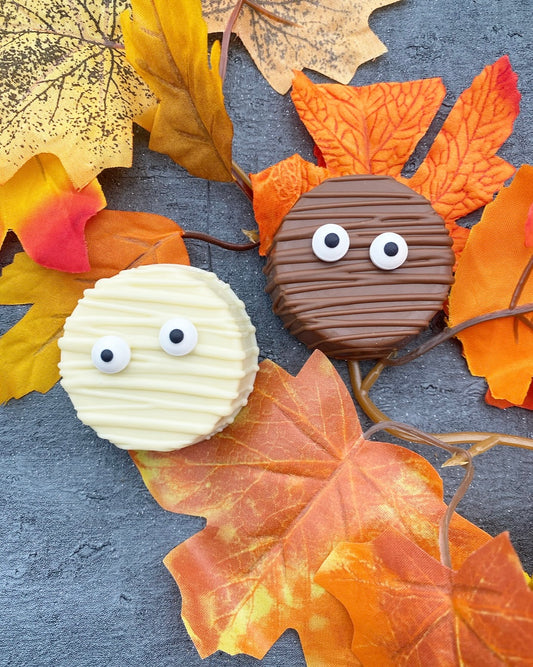 Halloween Mummy Chocolate Covered Biscuits