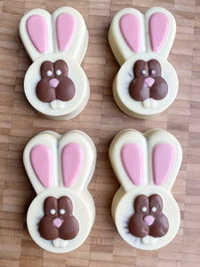 Easter Bunny Face Chocolate Covered Biscuits