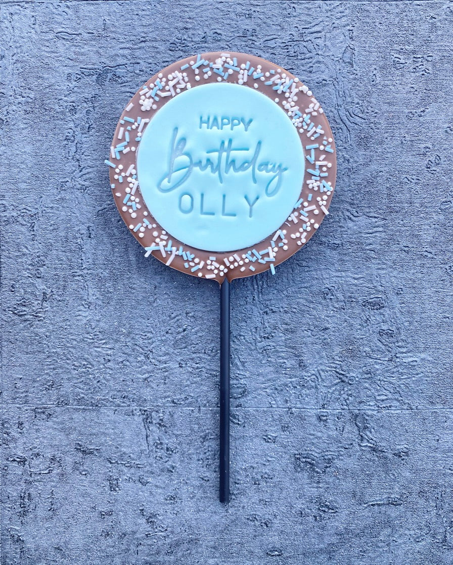 Large Personalised Happy Birthday Lollipop